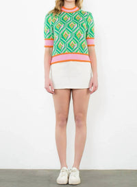 Thml - Harley Short Sleeve Pattern Knit Top