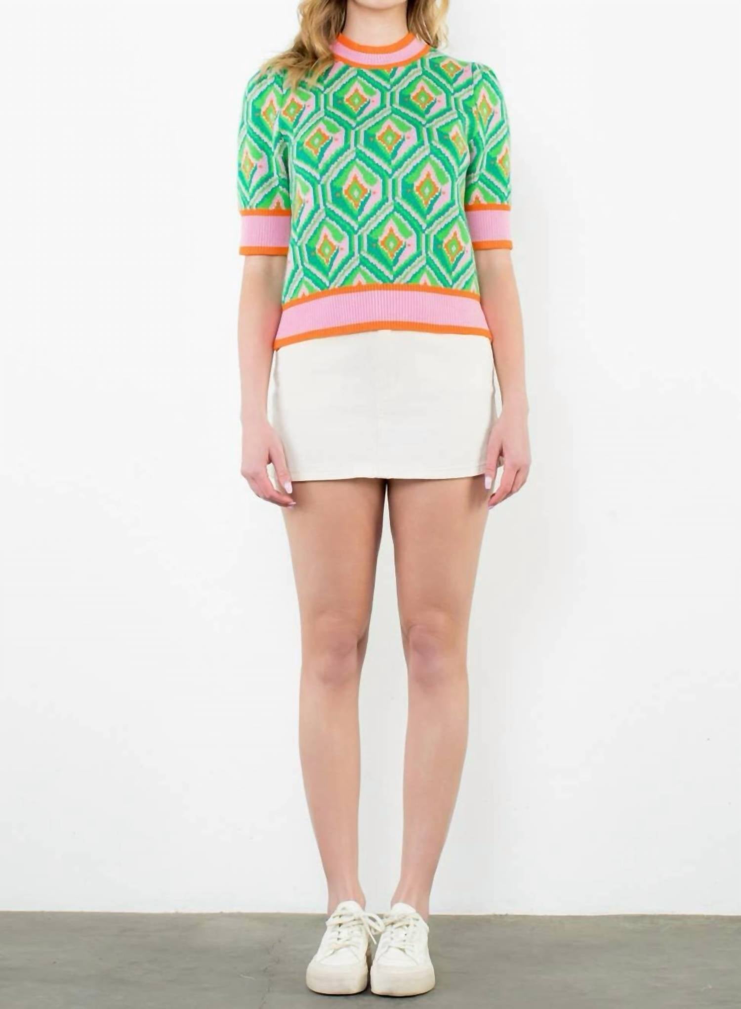 Thml - Harley Short Sleeve Pattern Knit Top