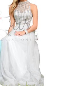 Karishma Creations - Envious Couture Mock Neck Prom Dress