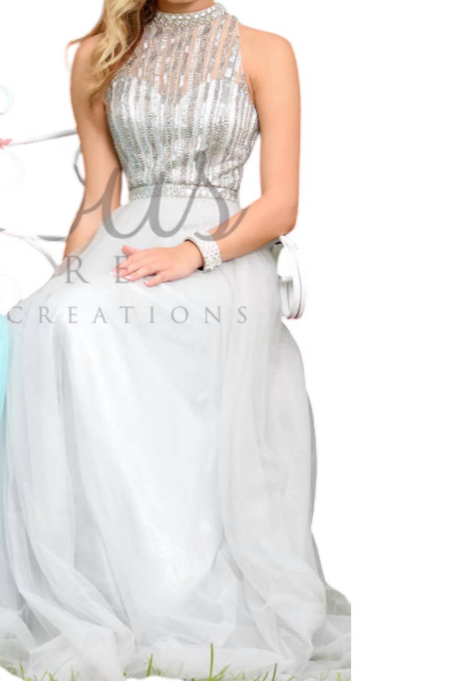 Karishma Creations - Envious Couture Mock Neck Prom Dress