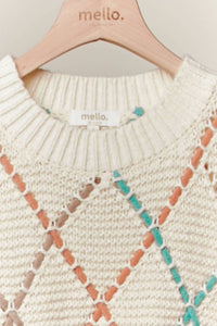Mello - Women's Diamond Cutout Knit Sweater