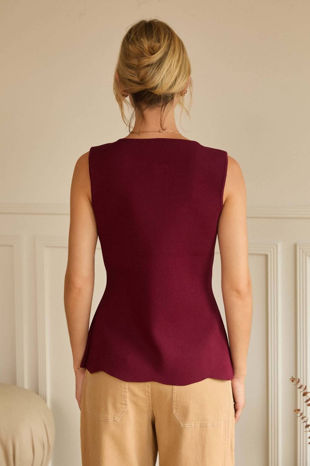 Skies Are Blue - Knit Peplum Sweater Top