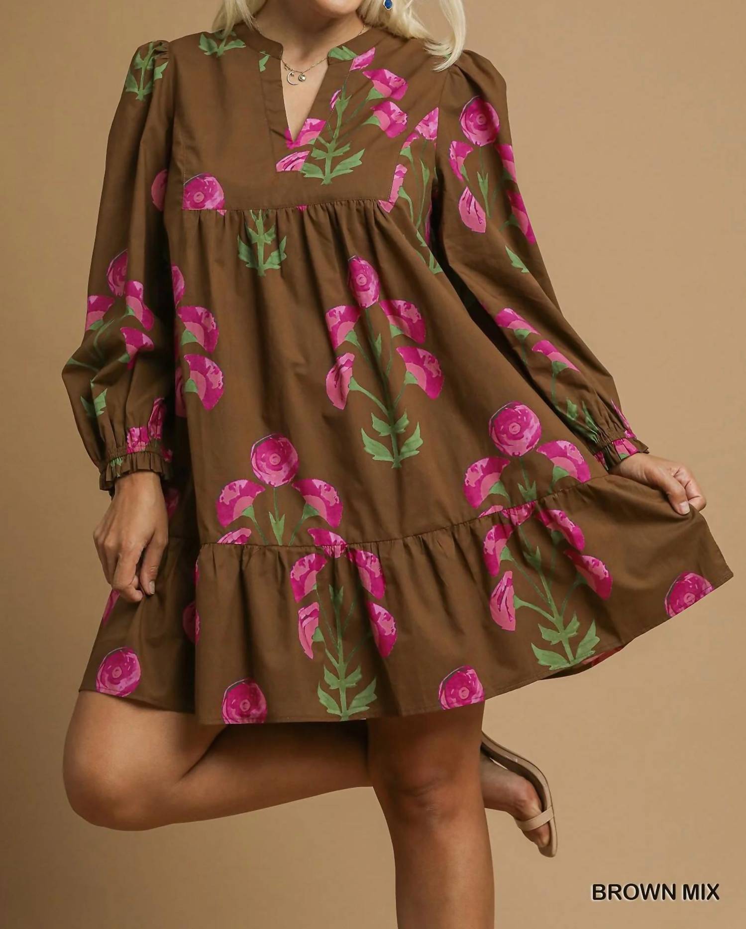 Umgee - Floral Babydoll Dress