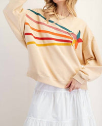 Easel - Rising Star Patch Terry Knit Pullover