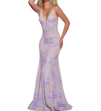Jovani - V Neckline Mermaid Gown