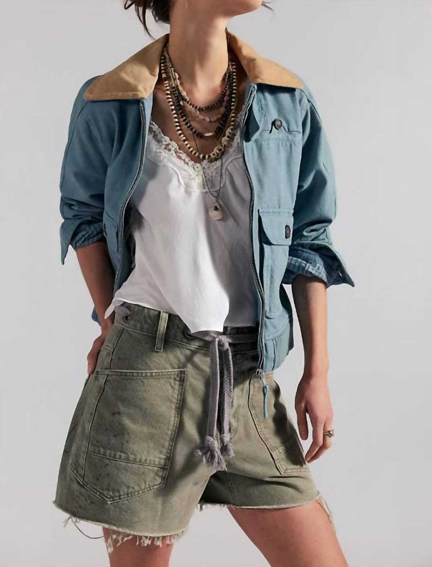 Free People - Moxie Denim Barrel Shorts