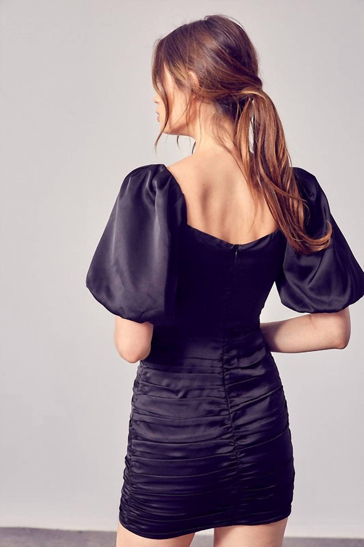 Do+Be - Satin Puff Sleeve Mini Dress
