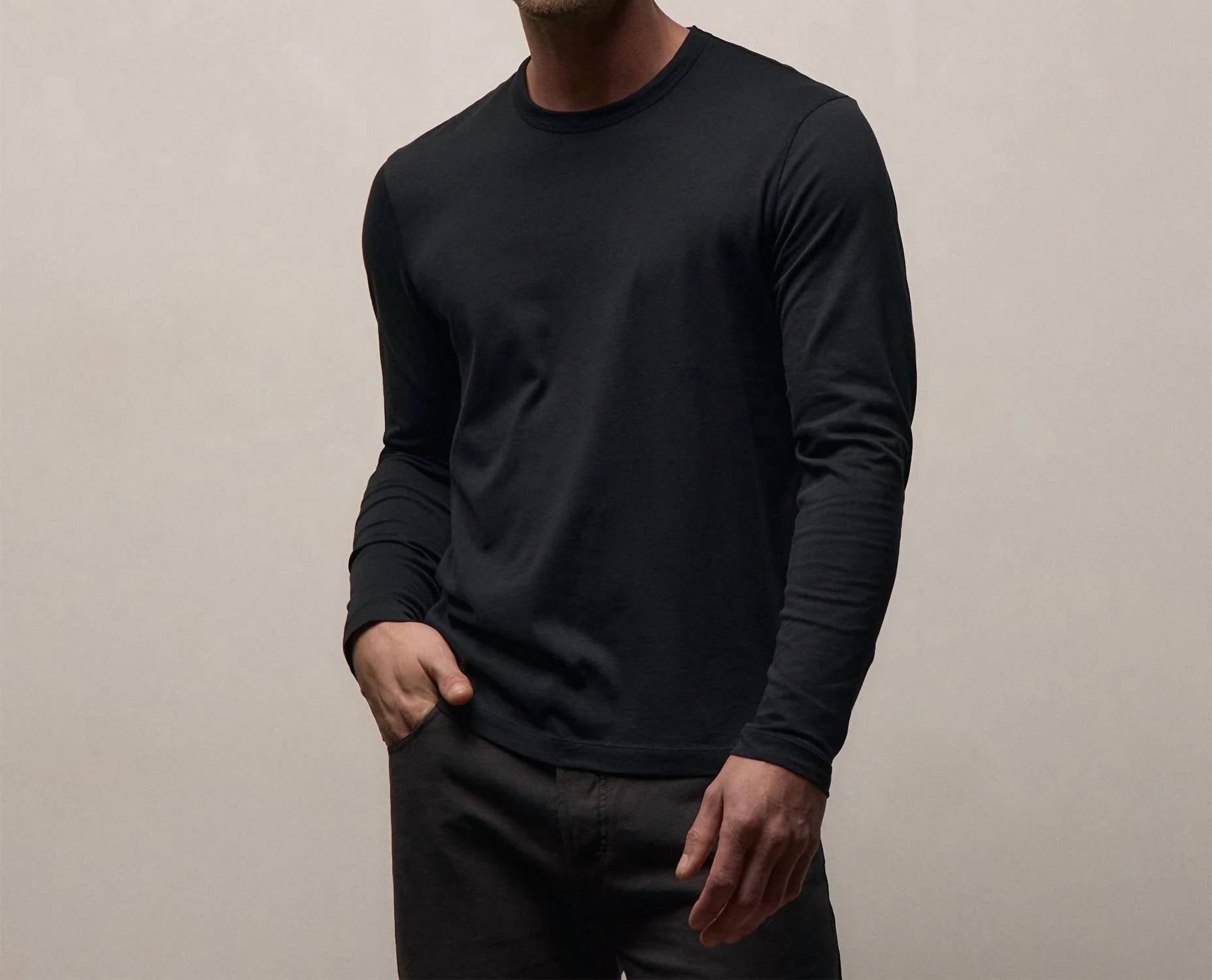 James Perse - Long Sleeve Brushed Jersey Crew Tee