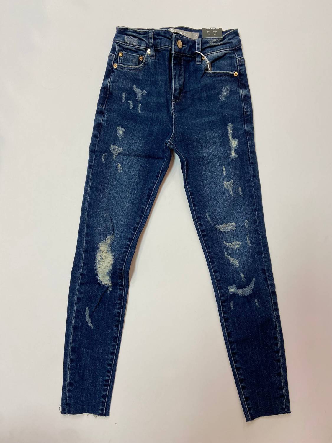 Tractr - Nina High Rise Distressed Jeans