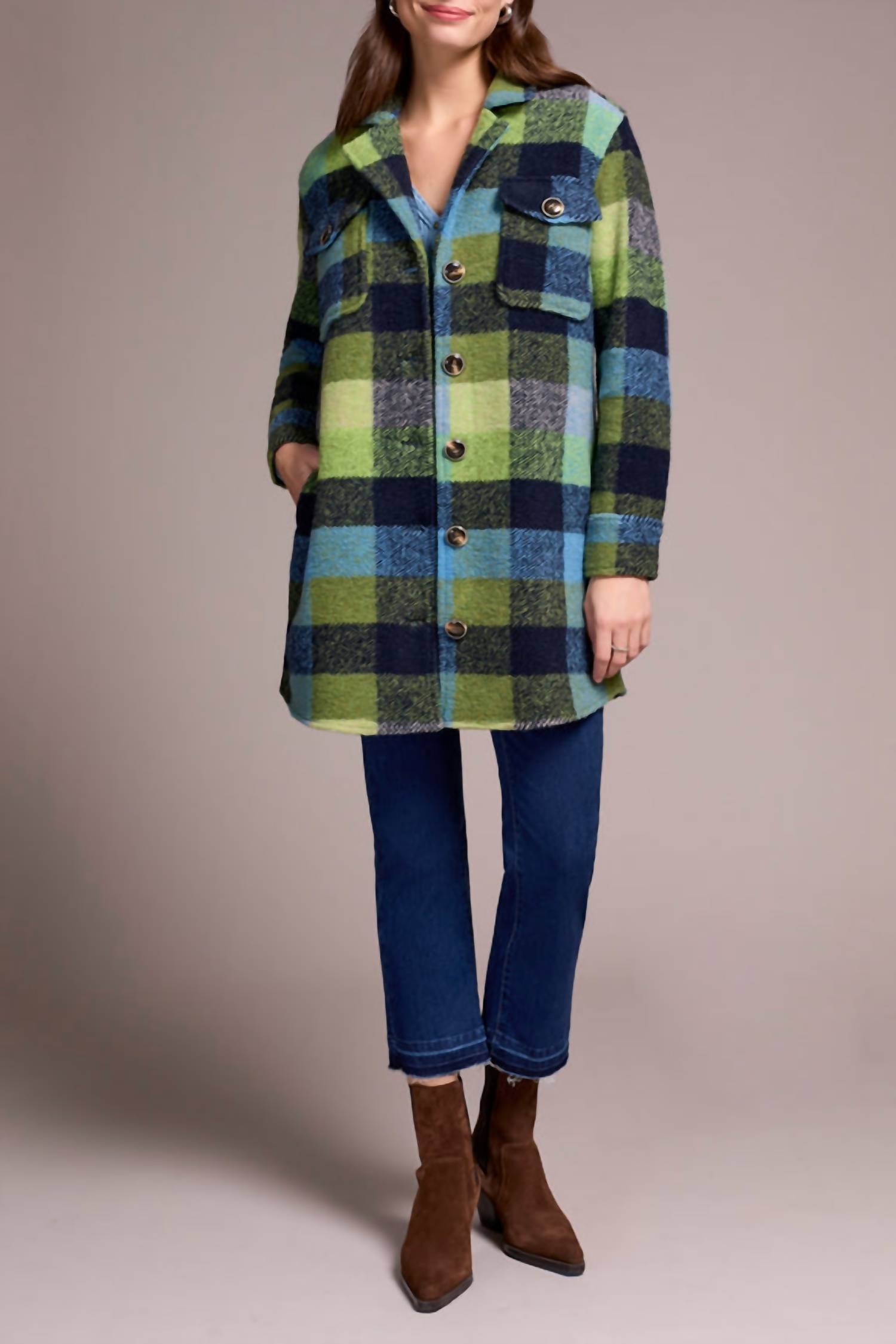 Tribal - Plaid Button-up Jacket