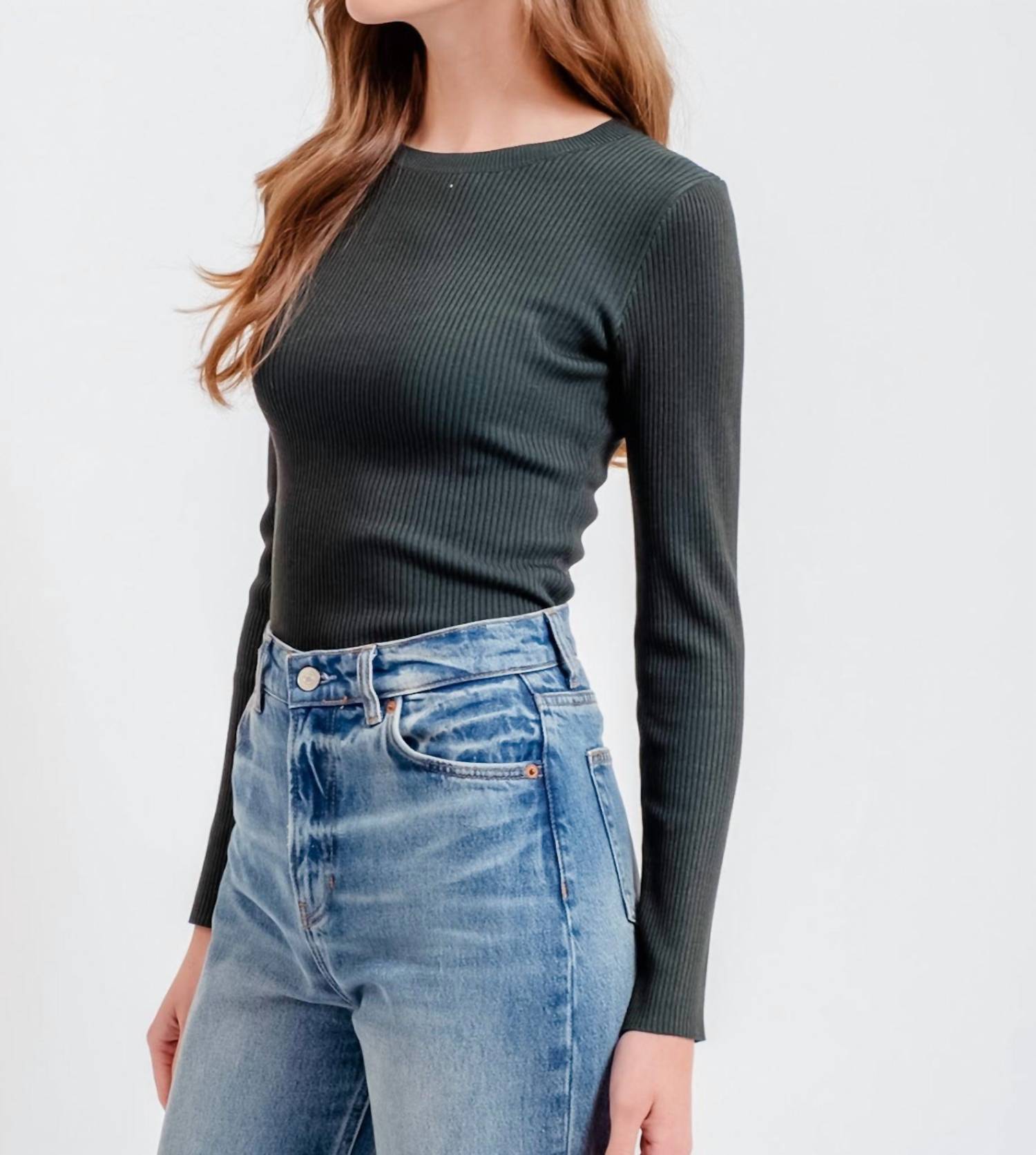 The Workshop - Basics Crewneck Ribbed Sweater