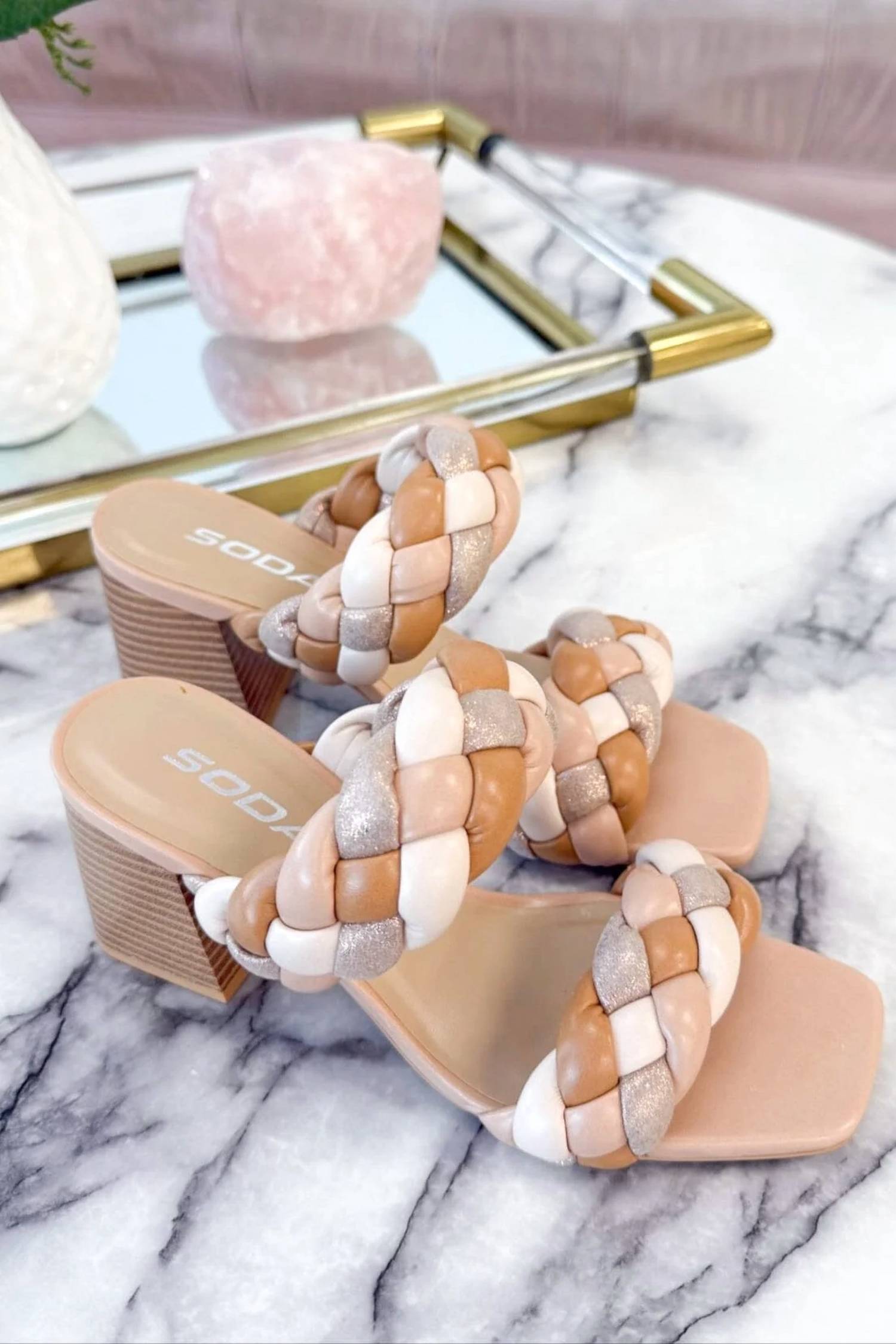 Soda - Women's Buggy Braided Block Heels