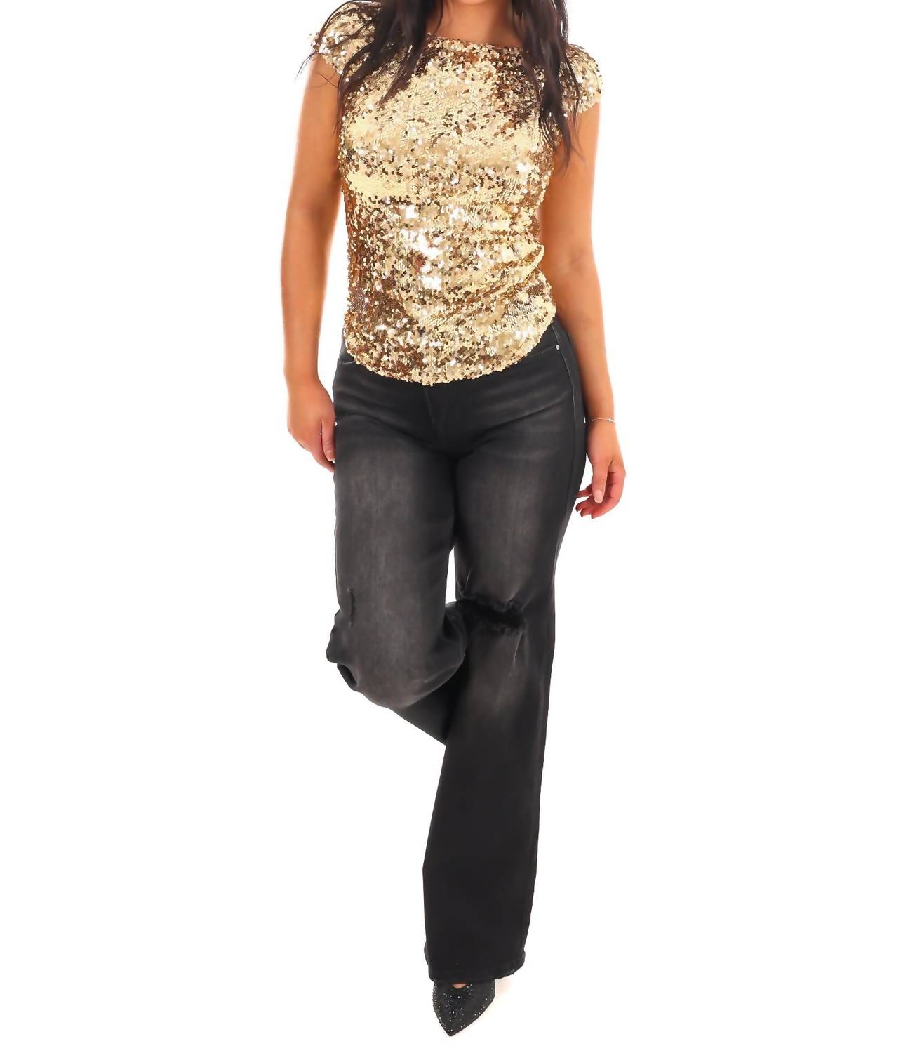 Free People - Late Last Night Cap Sleeve Tee