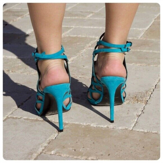 Kendall + Kylie - Women Elisa Suede Leather Caged Stiletto Heels