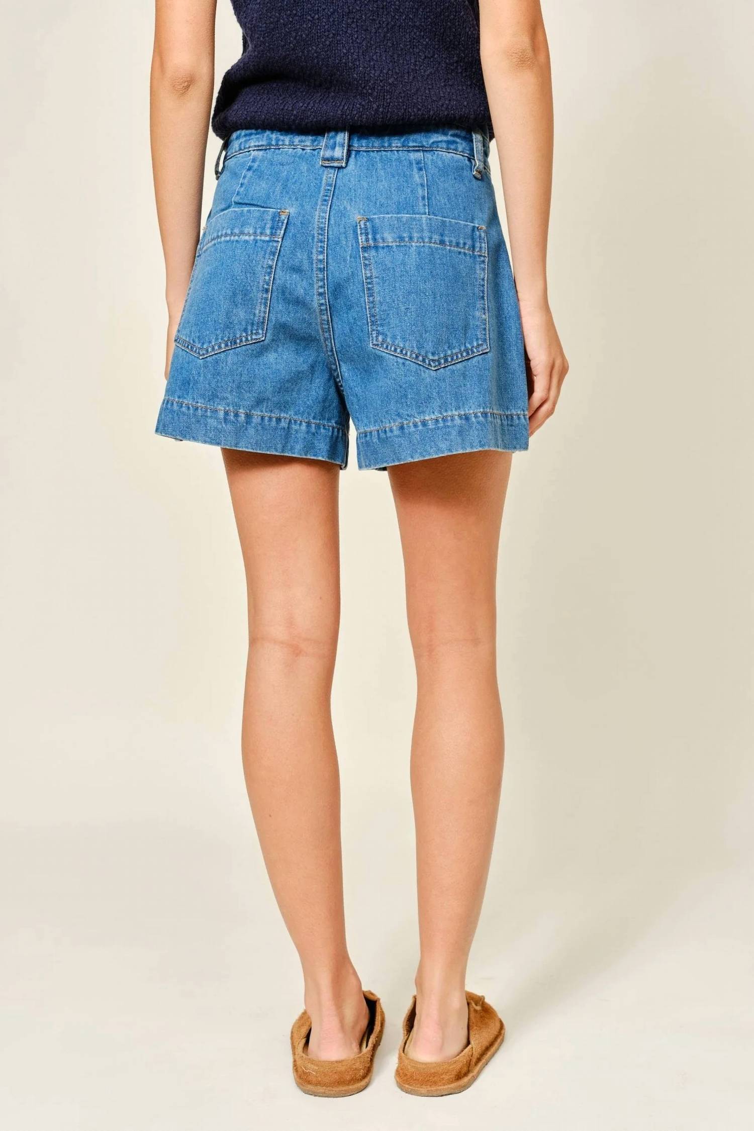Aaron & Amber - Elliot High Waist Jean Shorts