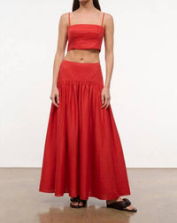 Staud - Procida Linen Midi Skirt