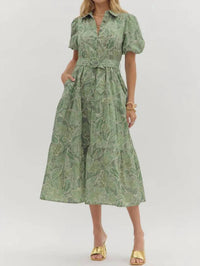 Entro - Women's Lorelai Belted Tiered Midi Dress