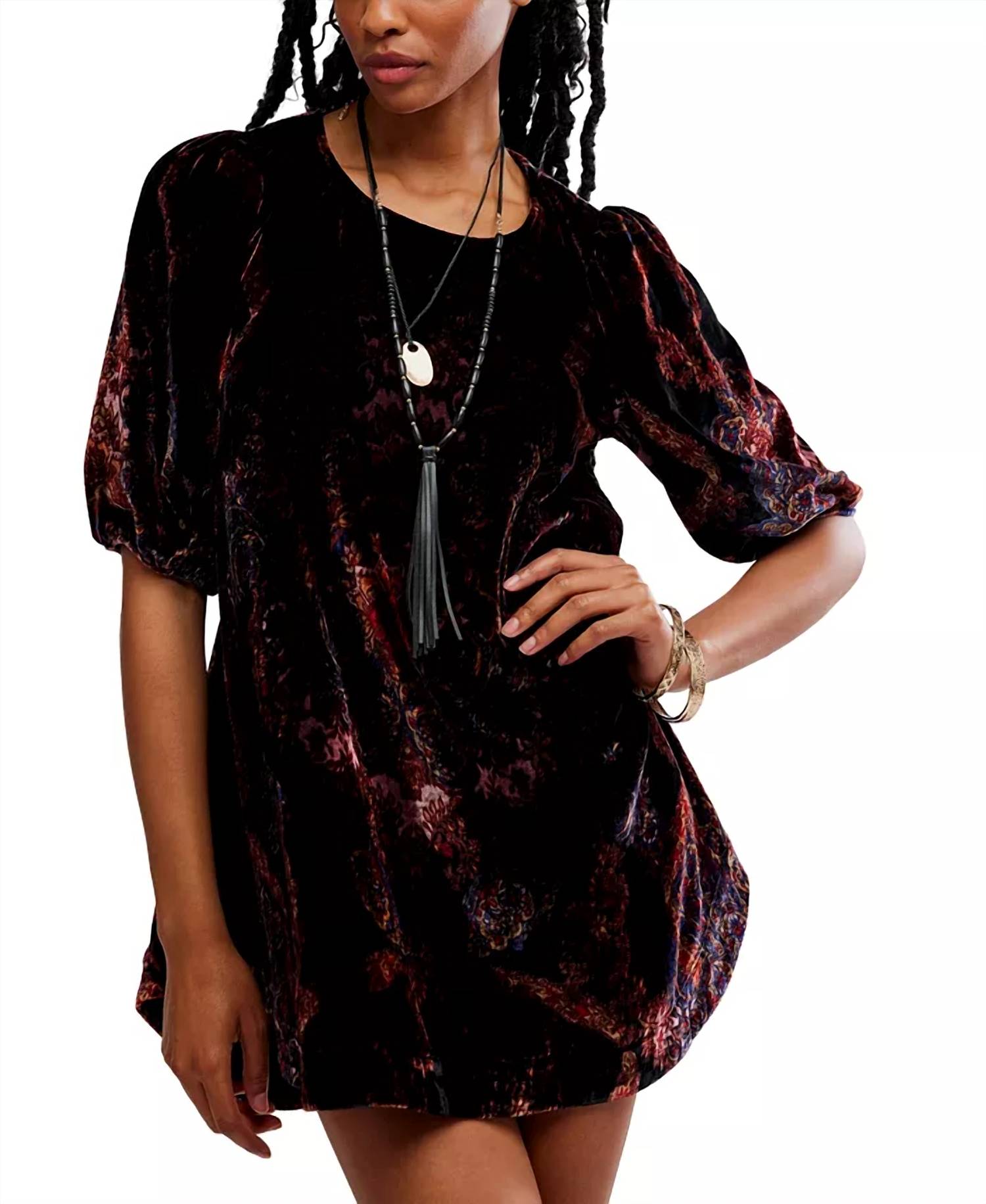 Free People - Maye Printed Velvet Tunic Dress