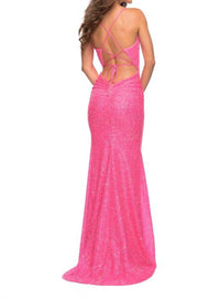 La Femme - Women's Iridescent Sequin Dress