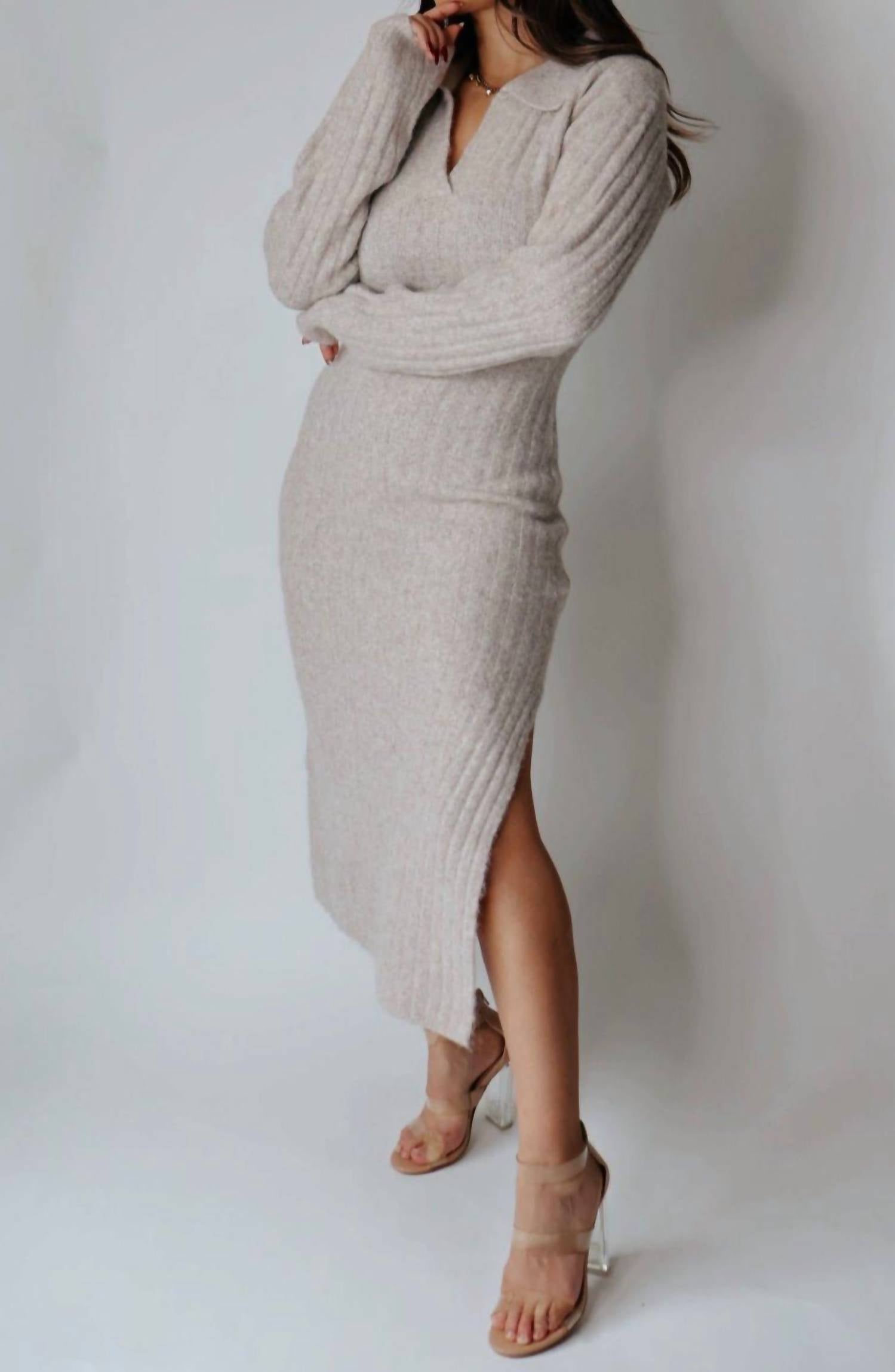 Klesis - Cozy Midi Sweater Dress