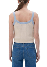 White + Warren - Cotton Boucle Square Neck Tank Top