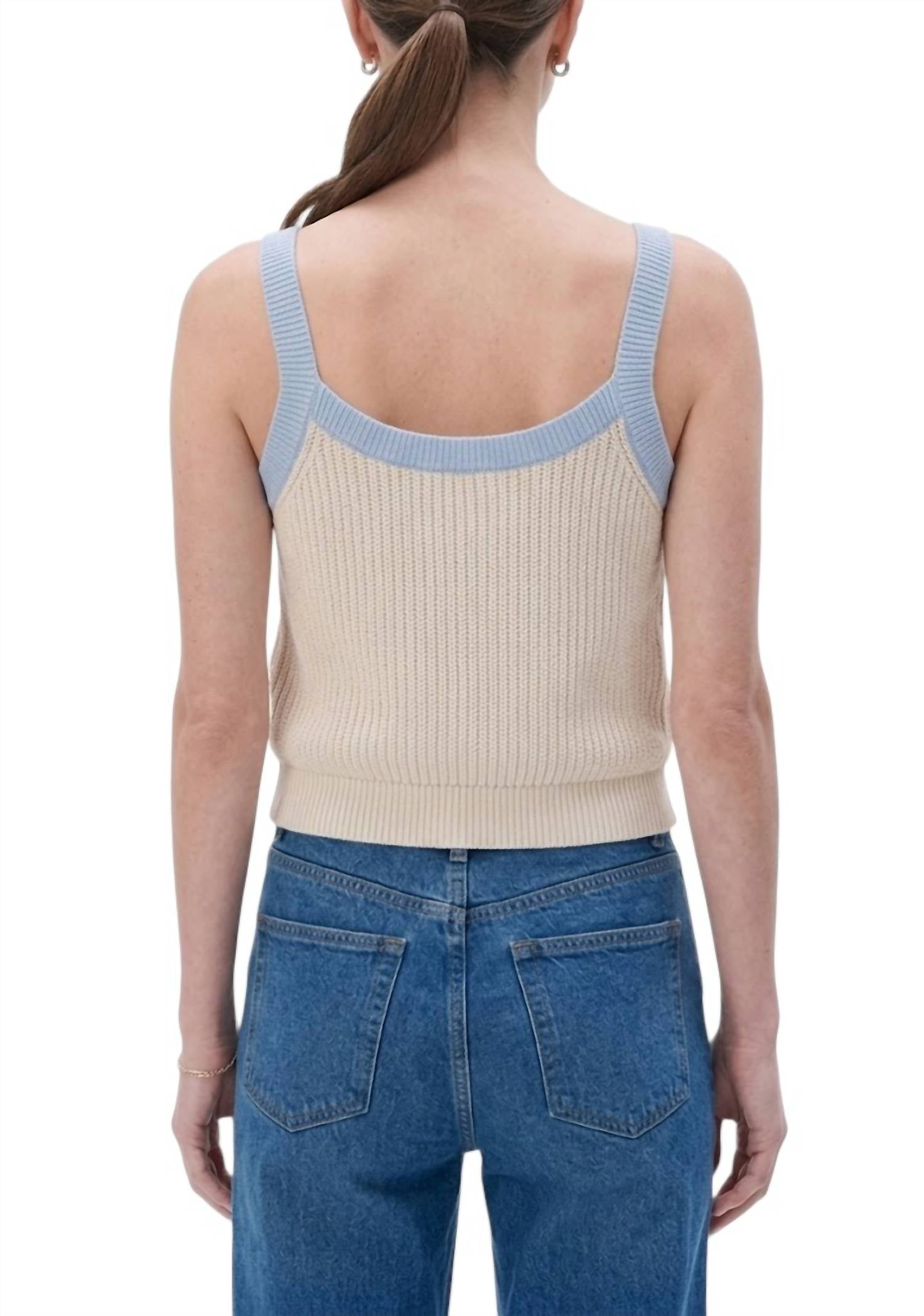 White + Warren - Cotton Boucle Square Neck Tank Top