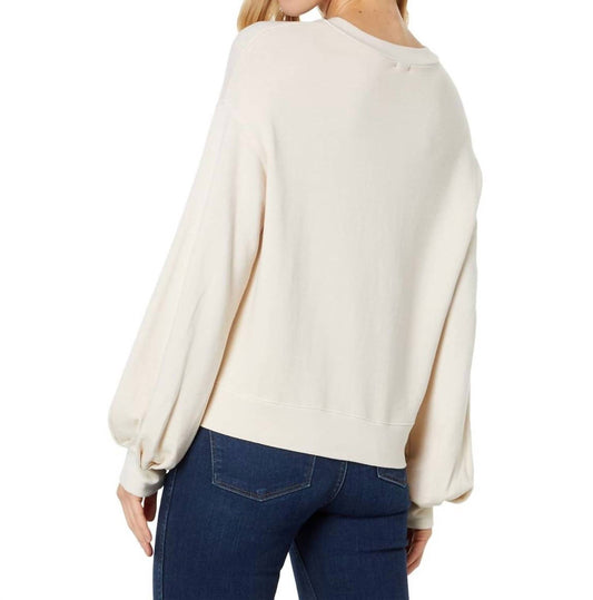 Monrow - Supersoft Fleece Crop V-neck Sweatshirt