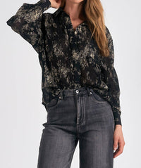 Elan - Shimmer Button Down Top
