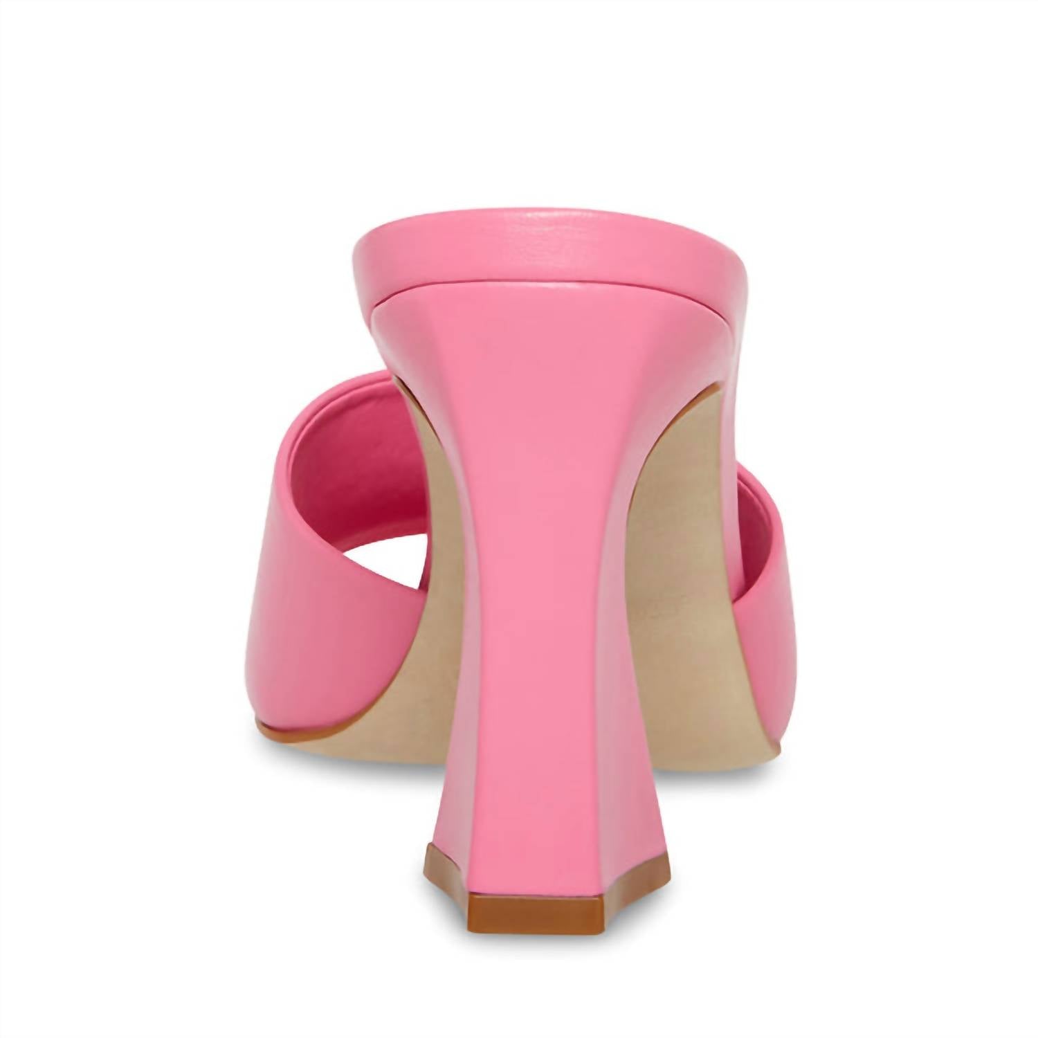 STEVE MADDEN Women's Fairfax Square Toe Mules Hi Heels in pink leather - women's heels - alternate view