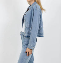 Oui - Embroidered Denim Jacket