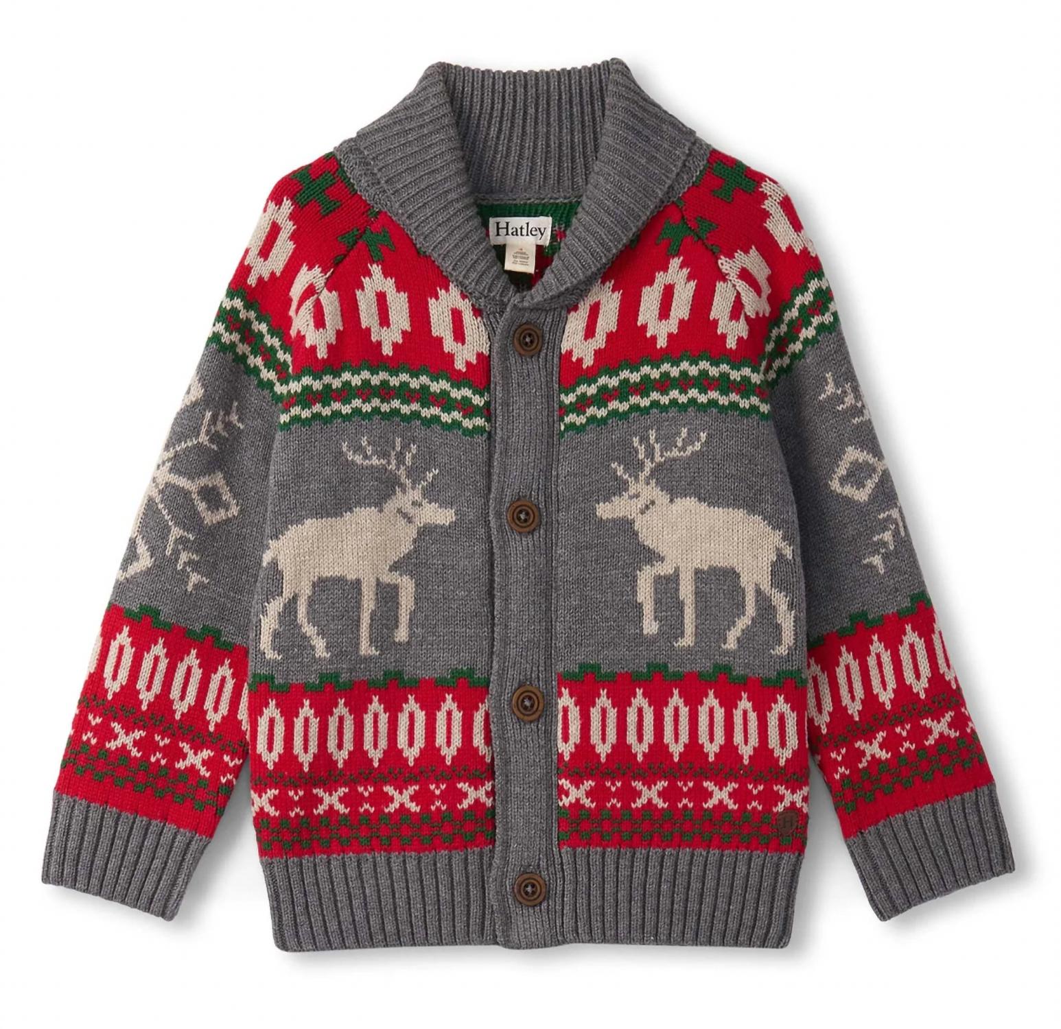 Hatley - Boy's Winter Elk Shawl Cardigan