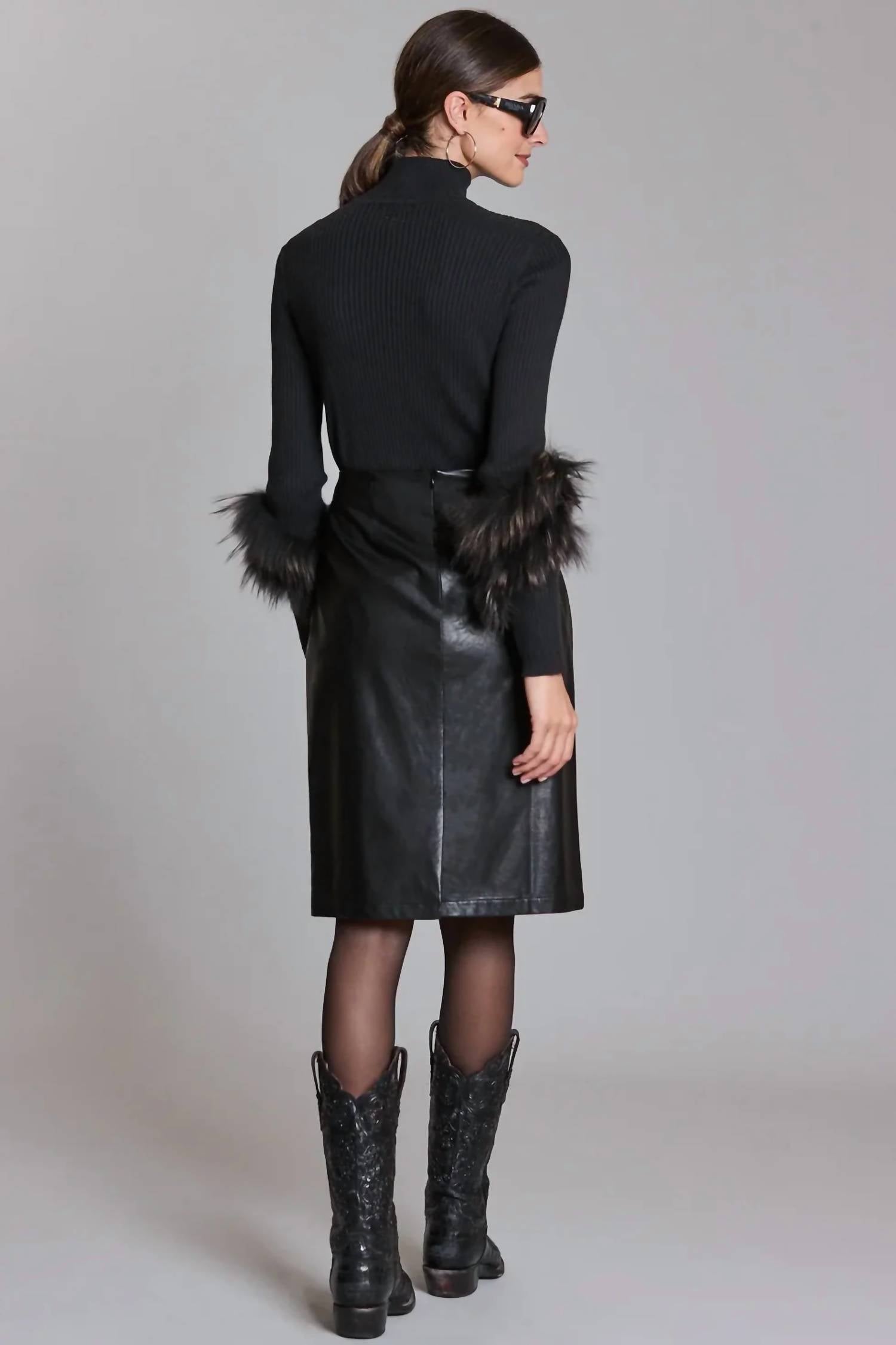 Tyler Boe - Skyler Pleather Knee Length Skirt