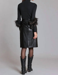 Tyler Boe - Skyler Pleather Knee Length Skirt