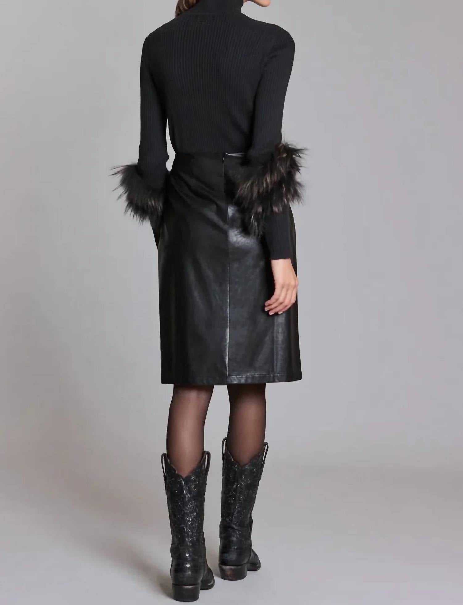 Tyler Boe - Skyler Pleather Knee Length Skirt