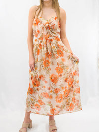 One And Only Collective - Floral Cutout Midi Dress