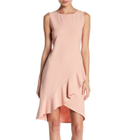 Bebe - Blush Crepe Ruffle Hem Short Mini Dress