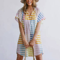 Sunshine Tienda - Colorful Stripe Cove Dress