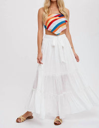 Bluivy - Tiered Ruffle Flowy Maxi Skirt