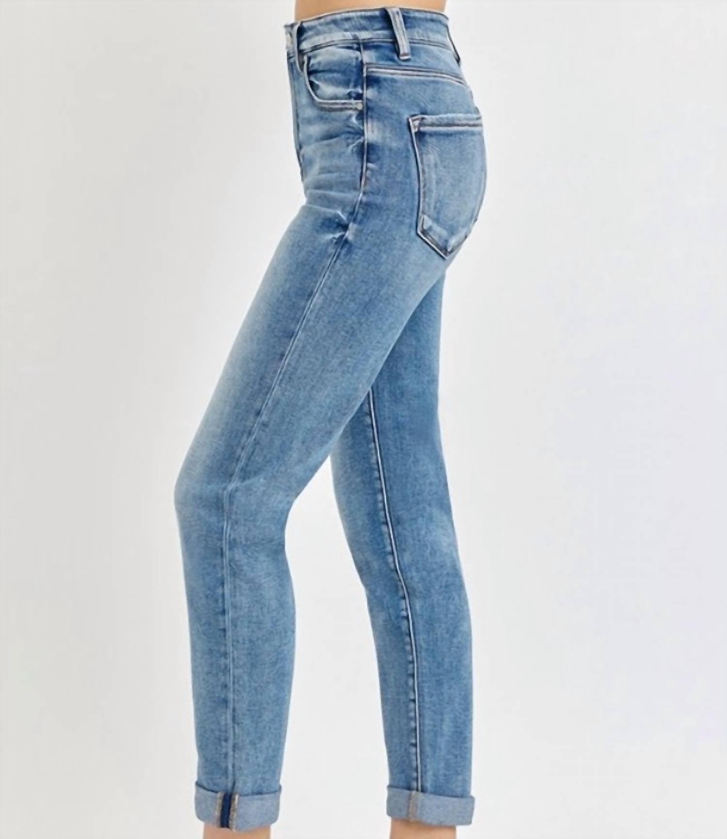 Risen - Haven High Rise Ankle Skinny Roll Up Jeans