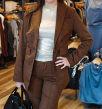 Elan - Suede Button Front Blazer
