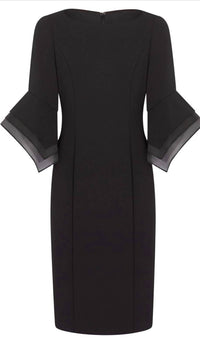 Adrianna Papell - Knit Crepe Tiered Sleeve Dress