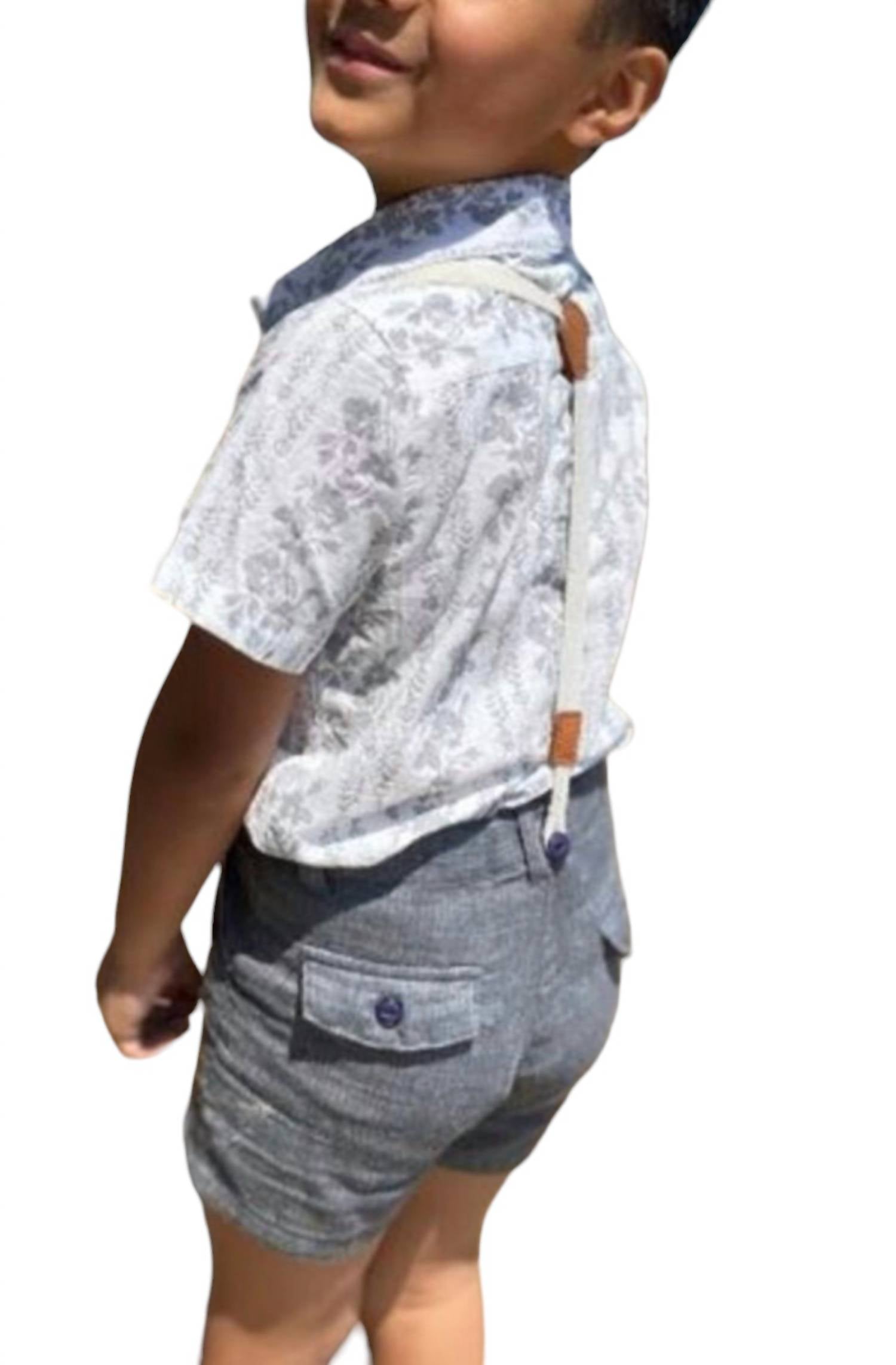 Me & Henry - Boy's Captain Shorts With Removable Suspenders
