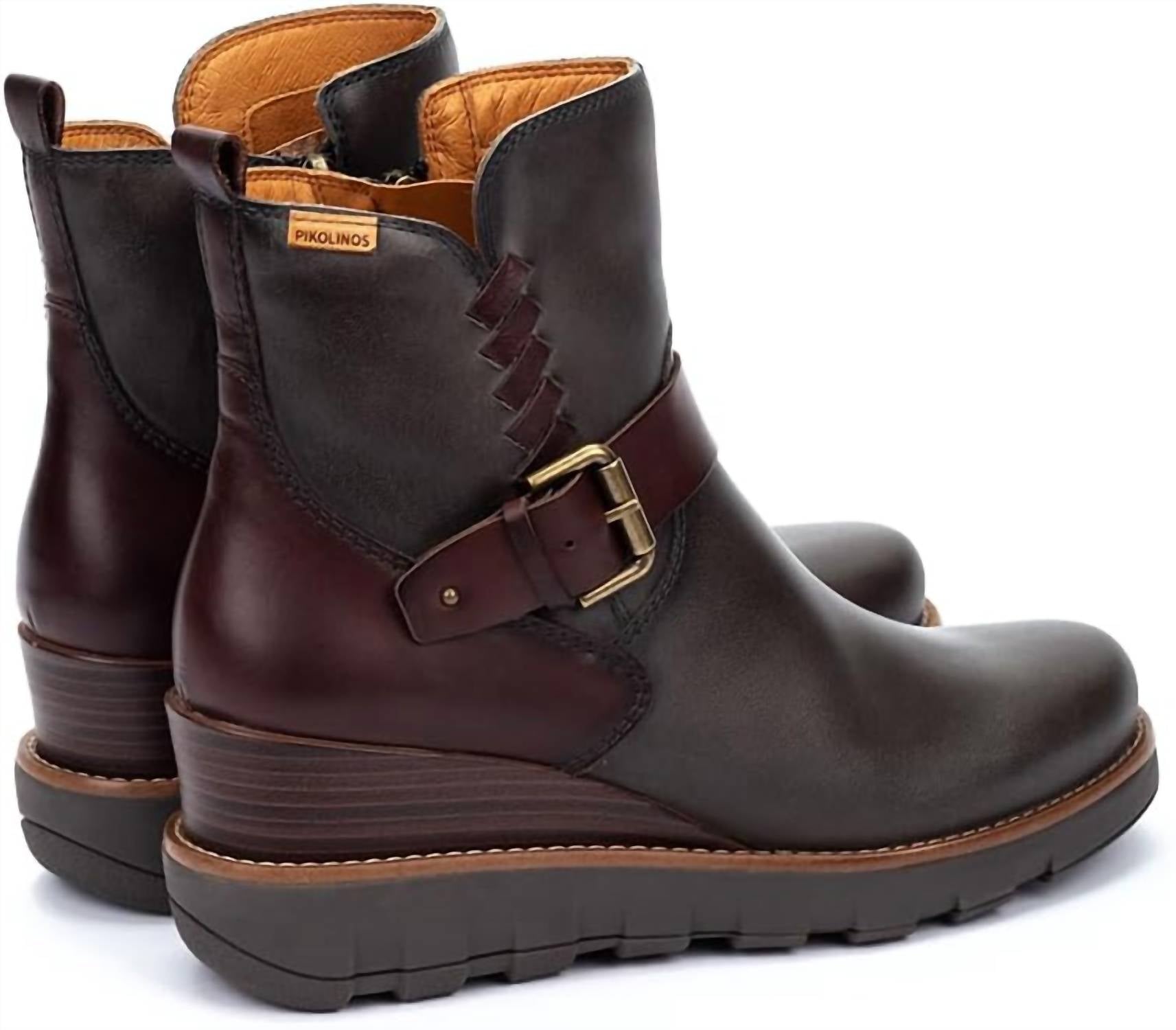PIKOLINOS Women's Sanlucar Wedge Boots in lead - women's shoe - alternate view