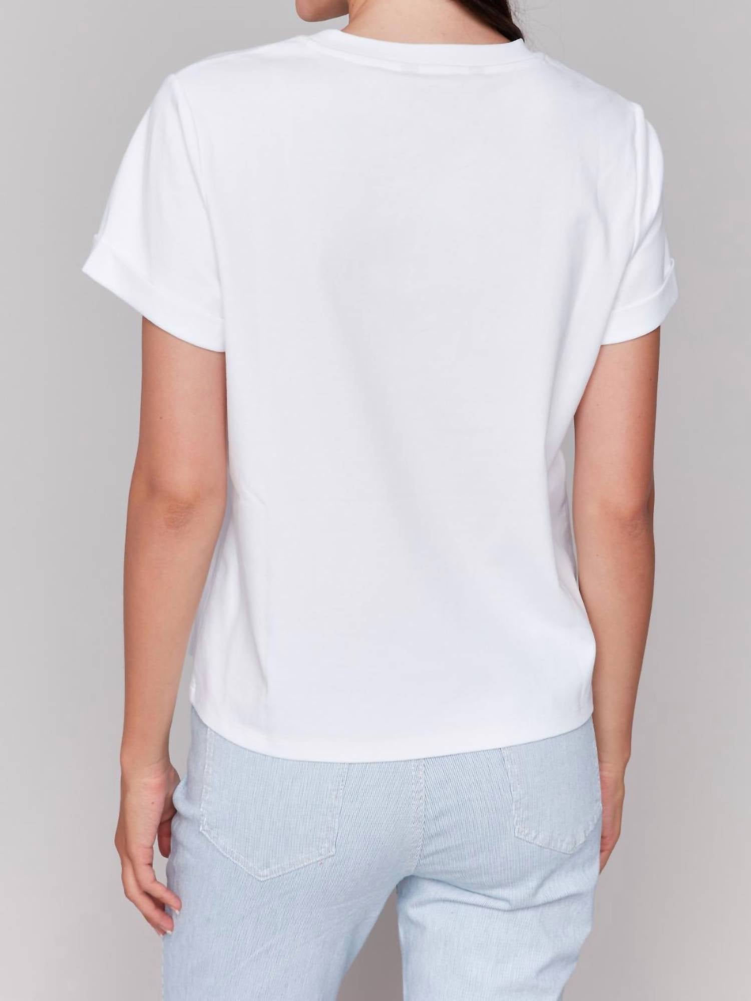 Charlie B - Summer Rolled Cuff Sleeve Tee