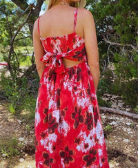 Smocked Back Floral Dress