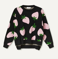 Compania Fantastica Women's Strawberry Sweater in pink black - women's sweater - alternate view