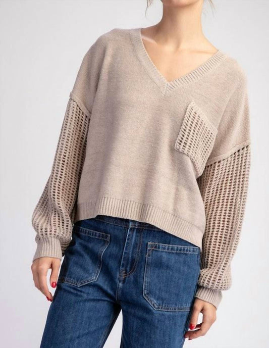 Ee:Some - Aria Open Knit Long Sleeve Sweater