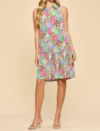 Dear Scarlett Coastal Dusk Collared Summer Dress in mint - women's dress - detail view
