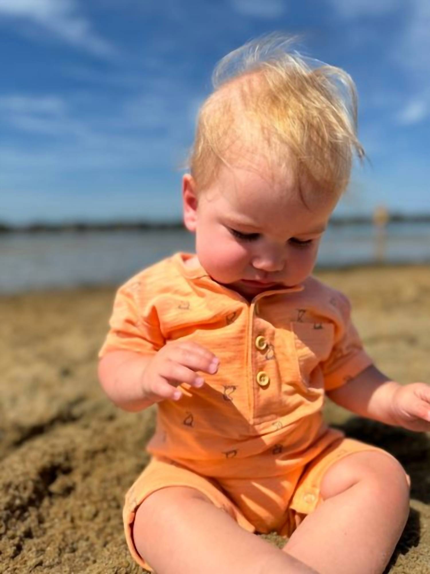 Me & Henry - Boy's Martingale Henley Romper