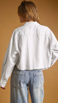 Miou Muse - Pin Stripe Button Down Top